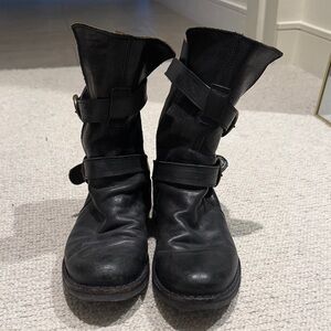 Fiorentini + Baker Black Leather Moto Boots